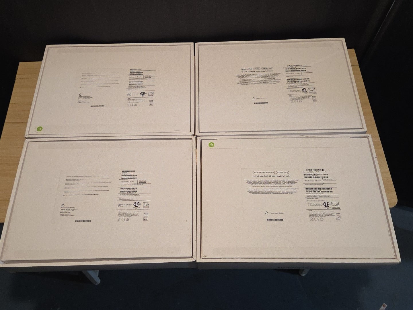 LOT 4 Apple MacBook Air 13" A3113 Slvr/Space Gr Box w/ Insert BOX ONLY NO DEVICE