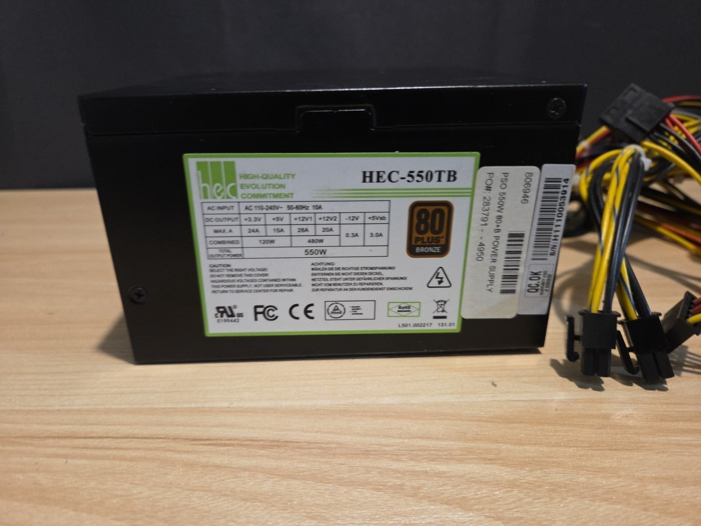 HEC Group 550W HEC-550TB ATX 20+4-Pin PSU Desktop Power Supply