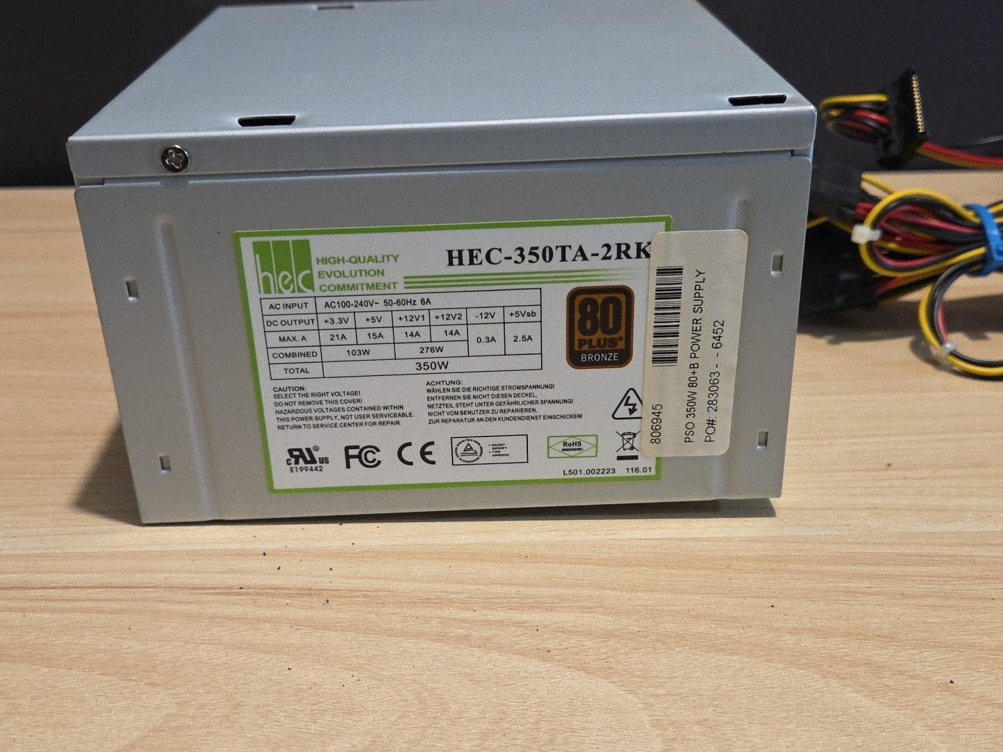 HEC 350W HEC-350TA-2RK PSU Desktop Power Supply