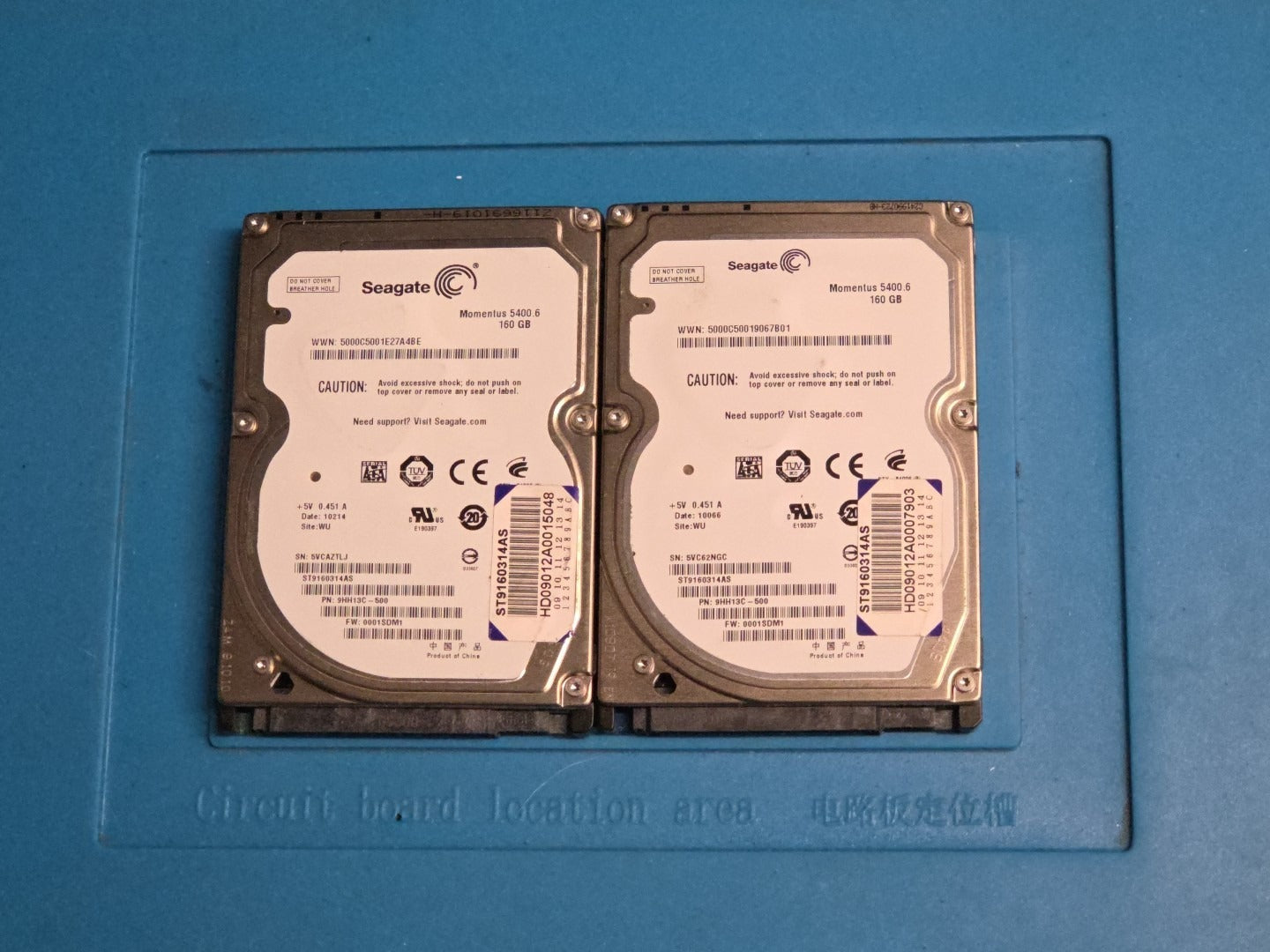 LOT 2 Seagate Momentus ST9160314AS 160GB 5400RPM 2.5' SATA 3.0Gb/s Hard Drives