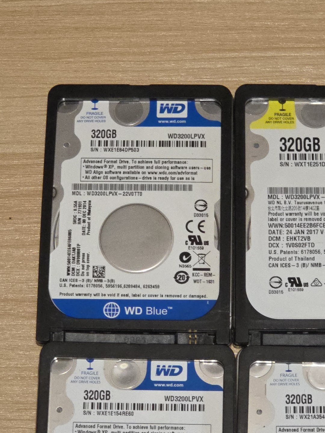 LOT 4 Western Digital WD3200LPVX 320GB 5400RPM 2.5" SATA 3.0Gb/s Hard Drives HDD
