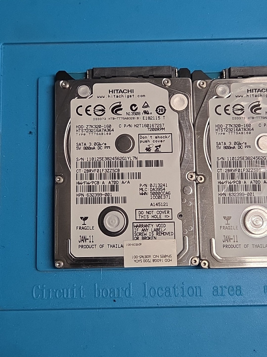 LOT 2 Hitachi ZK320-160 HTS723216A7A364 160GB 7200RPM 2.5 SATA 3.0Gbs Hard Drive