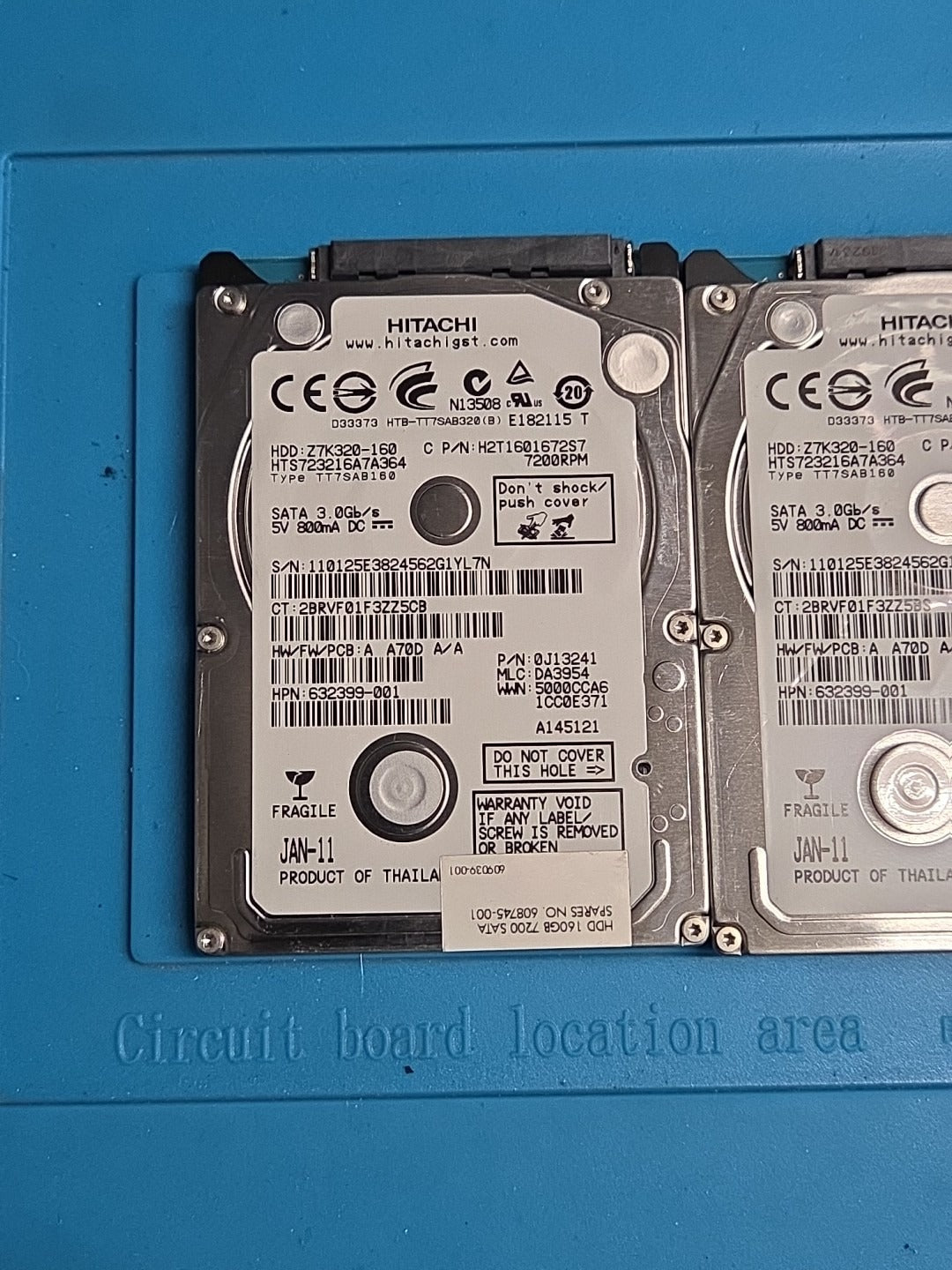 LOT 2 Hitachi ZK320-160 HTS723216A7A364 160GB 7200RPM 2.5 SATA 3.0Gbs Hard Drive
