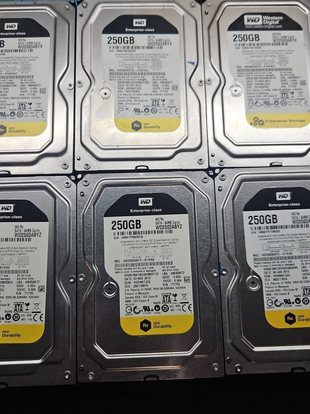 LOT 10 Western Digital WD2503ABYX/Z/S Enterprise/Durability 250GB 72KRPM 3.5 HDD