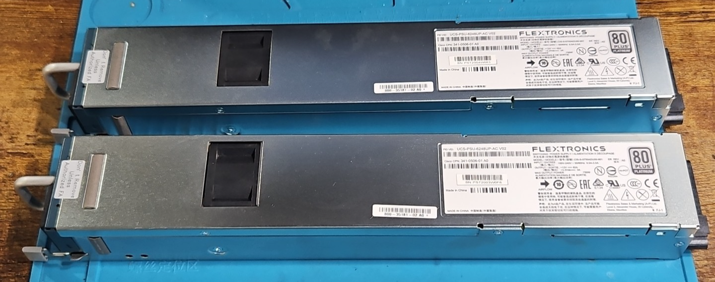 LOT 2 Cisco Power Supplies 750W AC-DC Converter Flextronics 341-0506-01 A0