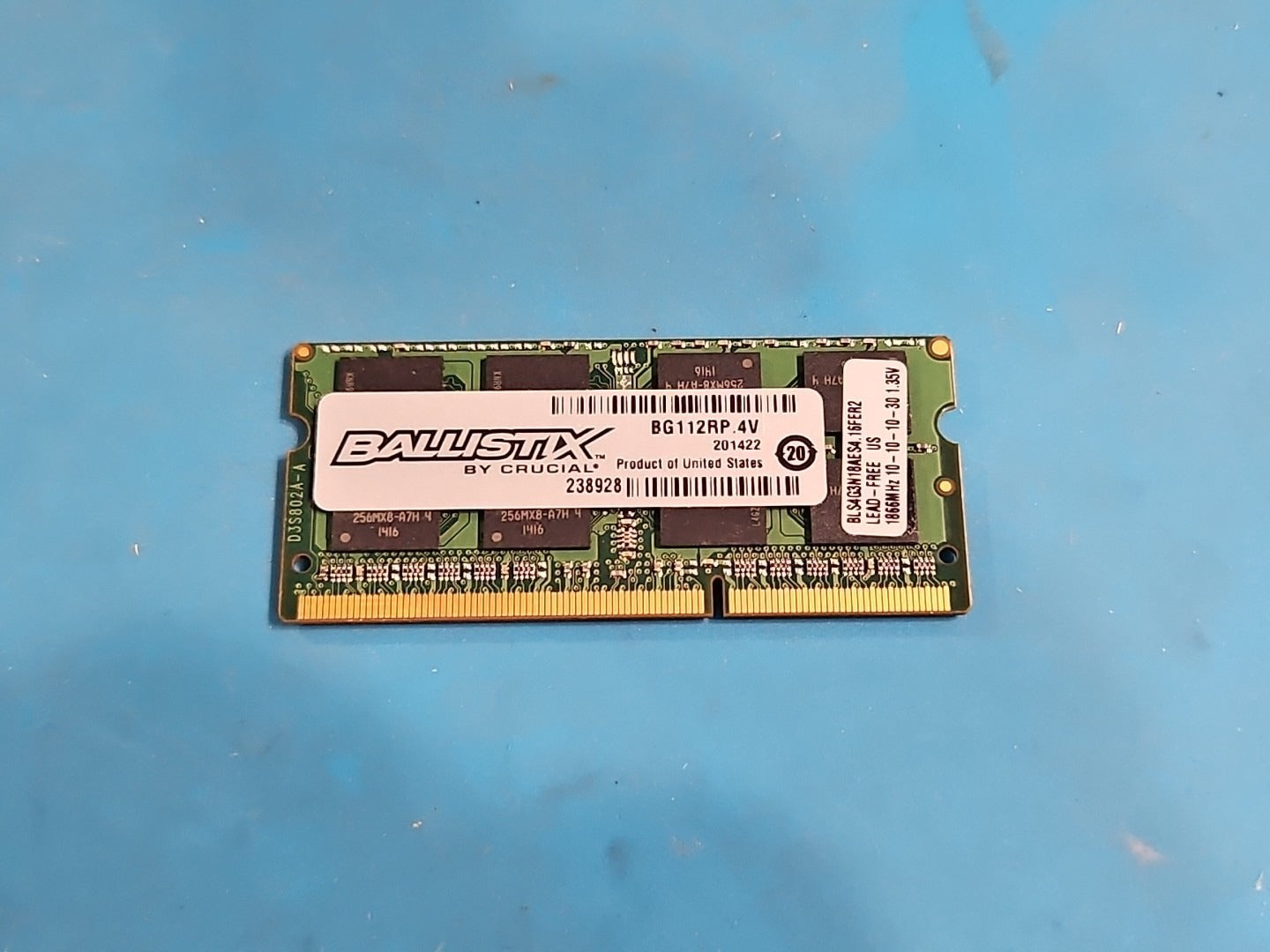 Crucial 4GB BLS4G3N18AES4.16FER2 PC3-14900 DDR3 1866MHz SODIMM Laptop Memory RAM
