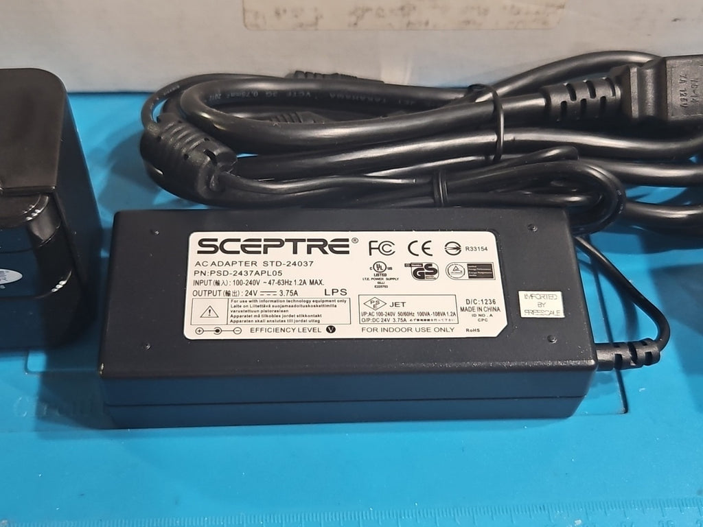 Sceptre STD-24037 100-240V ~47-63Hz 1.2a MAX 24v 3.75A AC Adapter PSD-2437APL05