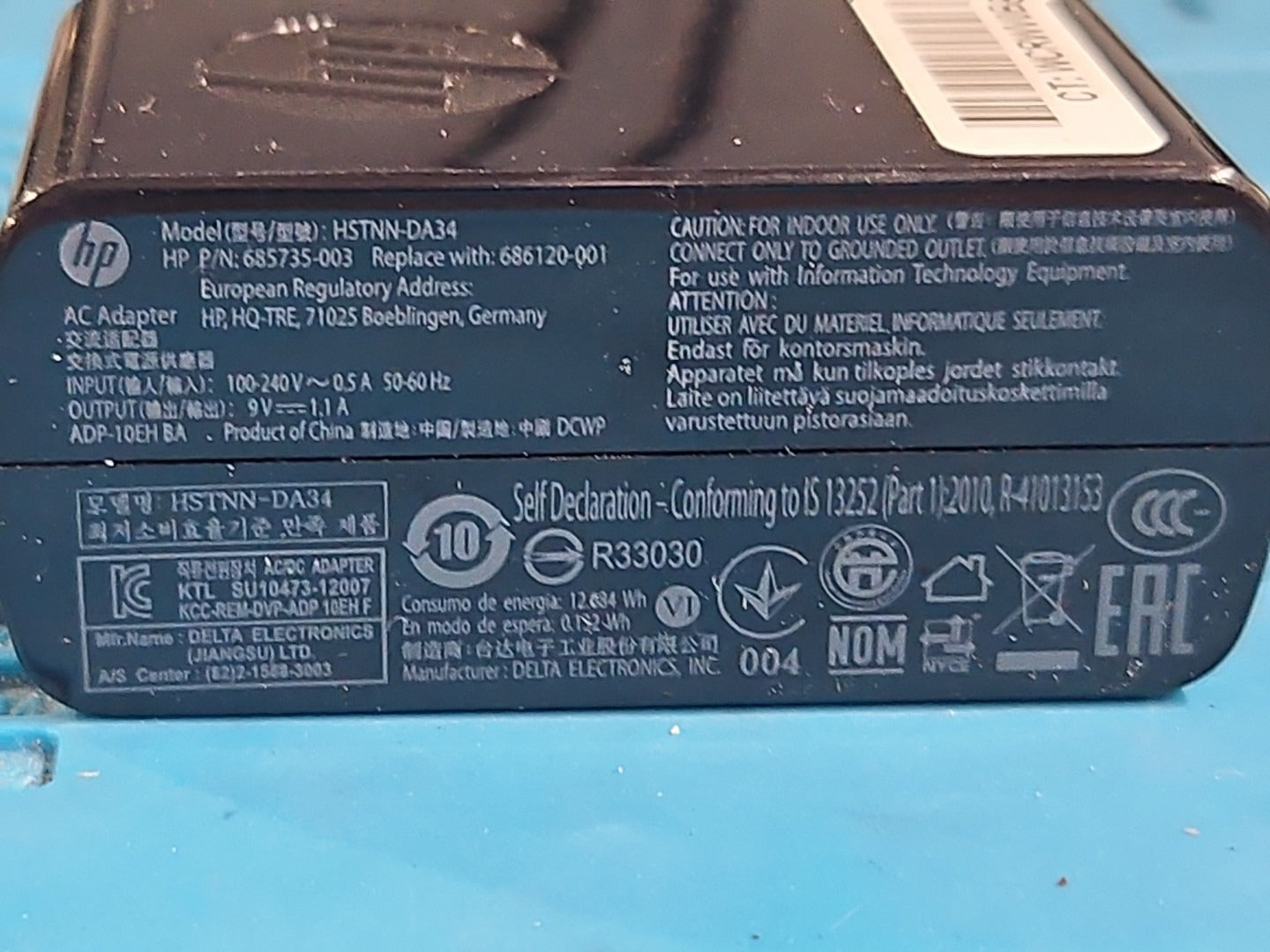 HP Elitepad 900 G1 1000 G2 10W Genuine AC Adapter 805289-003 733201-001 NO HEAD