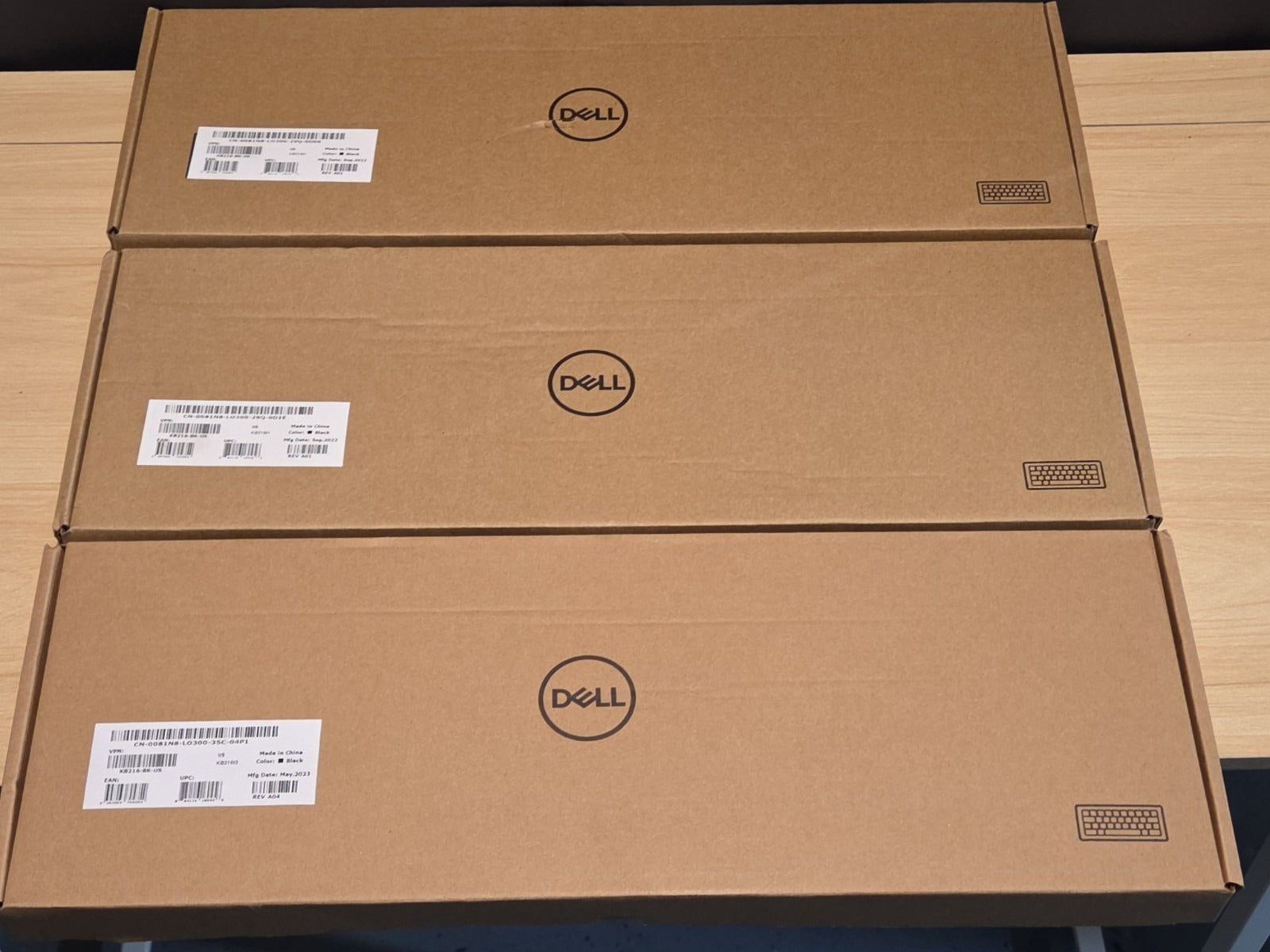 LOT 3 Dell OEM KB216-BK-US Keyboards Black Wired USB 081N8 NEW