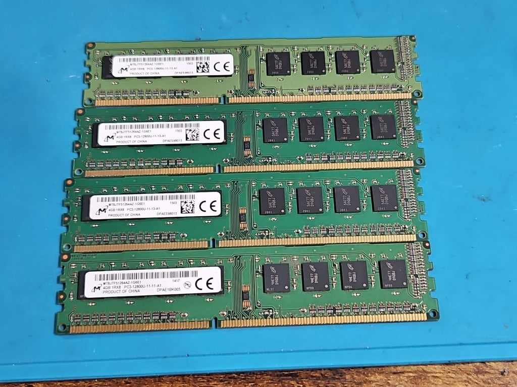 16GB (4GBx4) Crucial CT51264BA160BJ PC3-12800 DDR3 1600MHz UDIMM Desktop Memory
