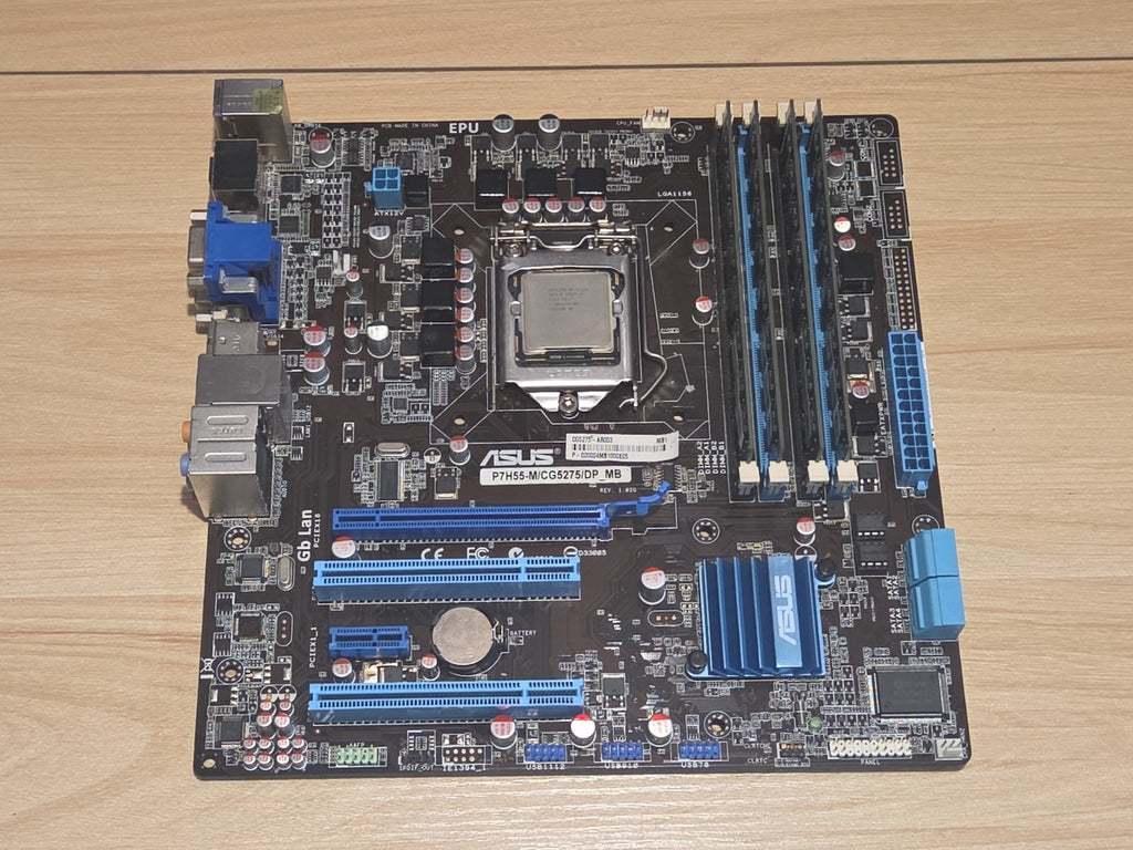 ASUS P7H55-M CG5275/DP DDR3 Desktop mATX Motherboard w/i5 CPU 8GB RAM I/O Plate