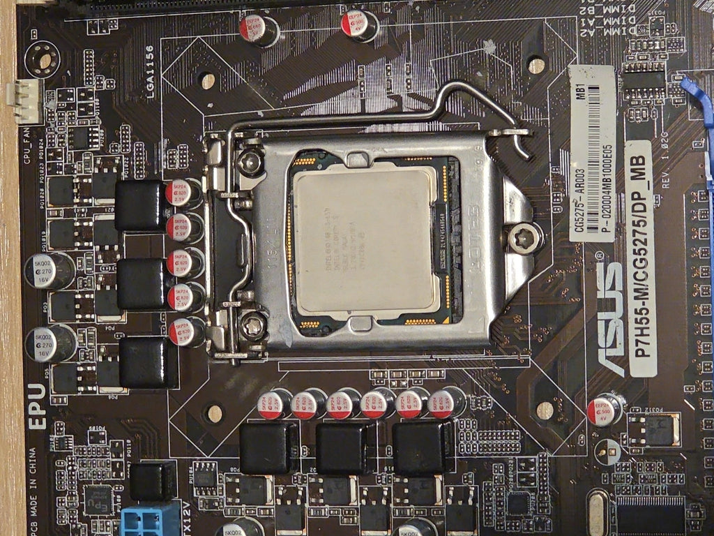ASUS P7H55-M CG5275/DP DDR3 Desktop mATX Motherboard w/i5 CPU 8GB RAM I/O Plate