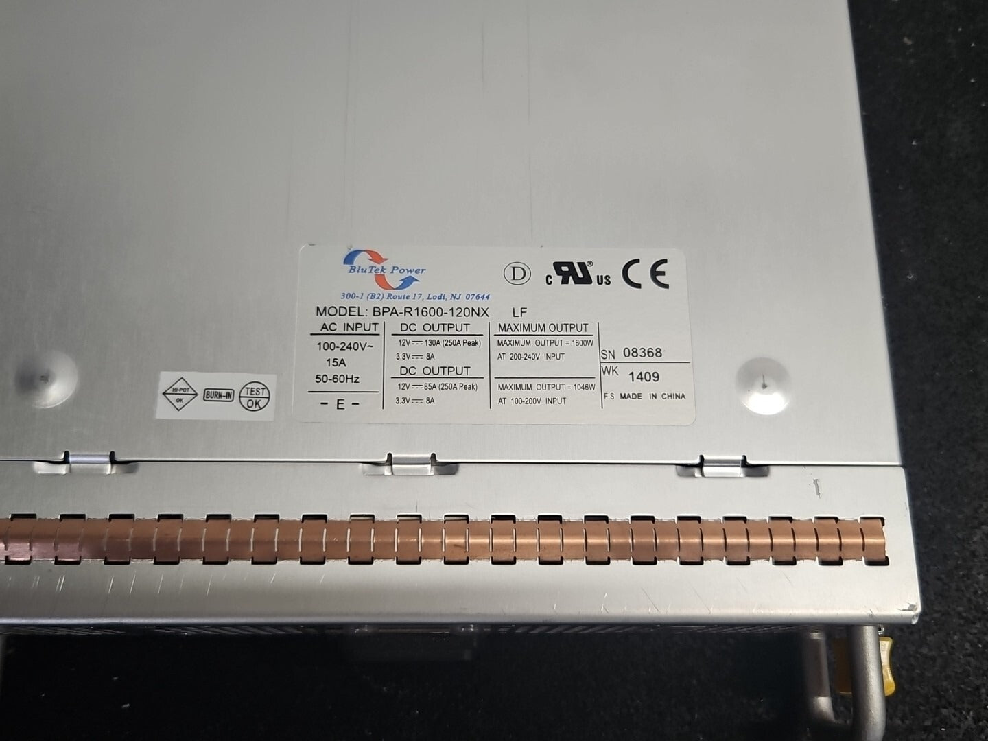 Nexsan BPA-R1600-120NX 1600W E-Series Power Supply Module