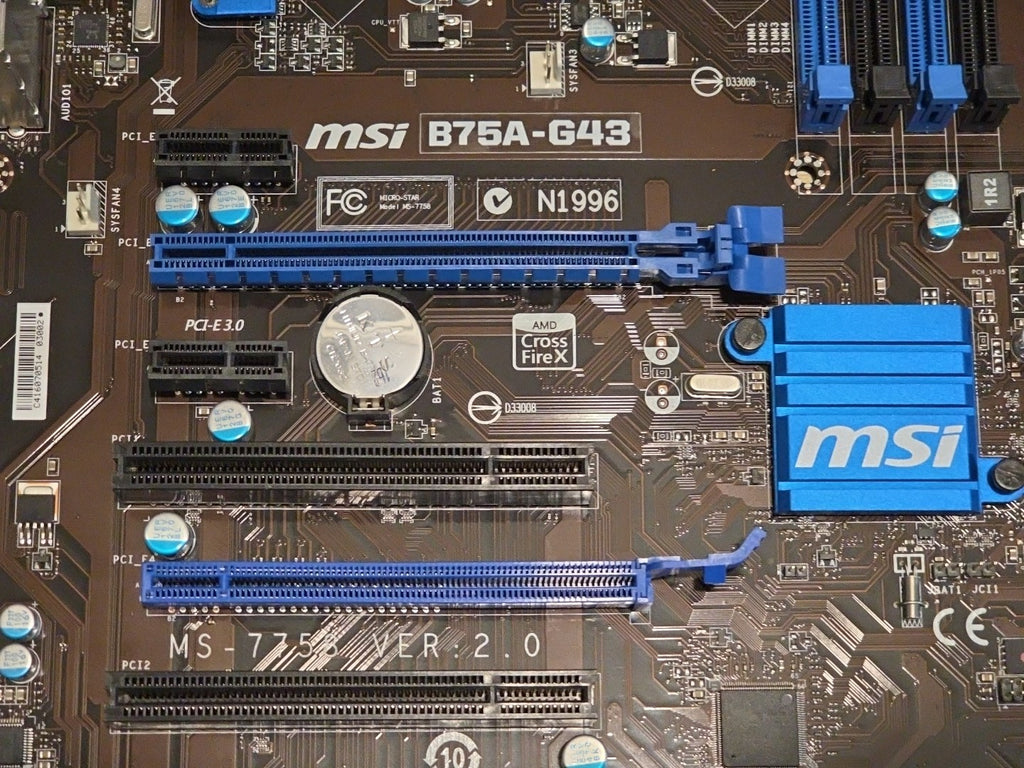 MSI B75A-G43 Socket LGA1155 DDR3 SDRAM Desktop ATX Motherboard with I/O Plate
