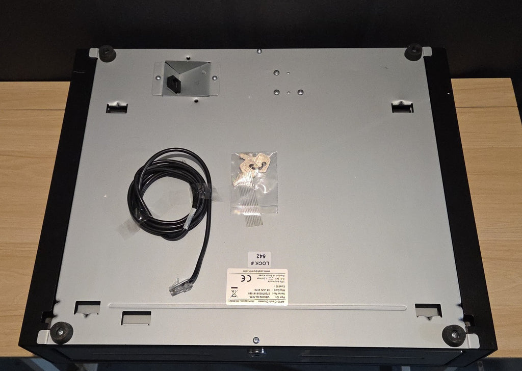 APG Vasario Cash Drawer 19" VBS352-BL1915 w/ Cable, Keys & Cash Till USED