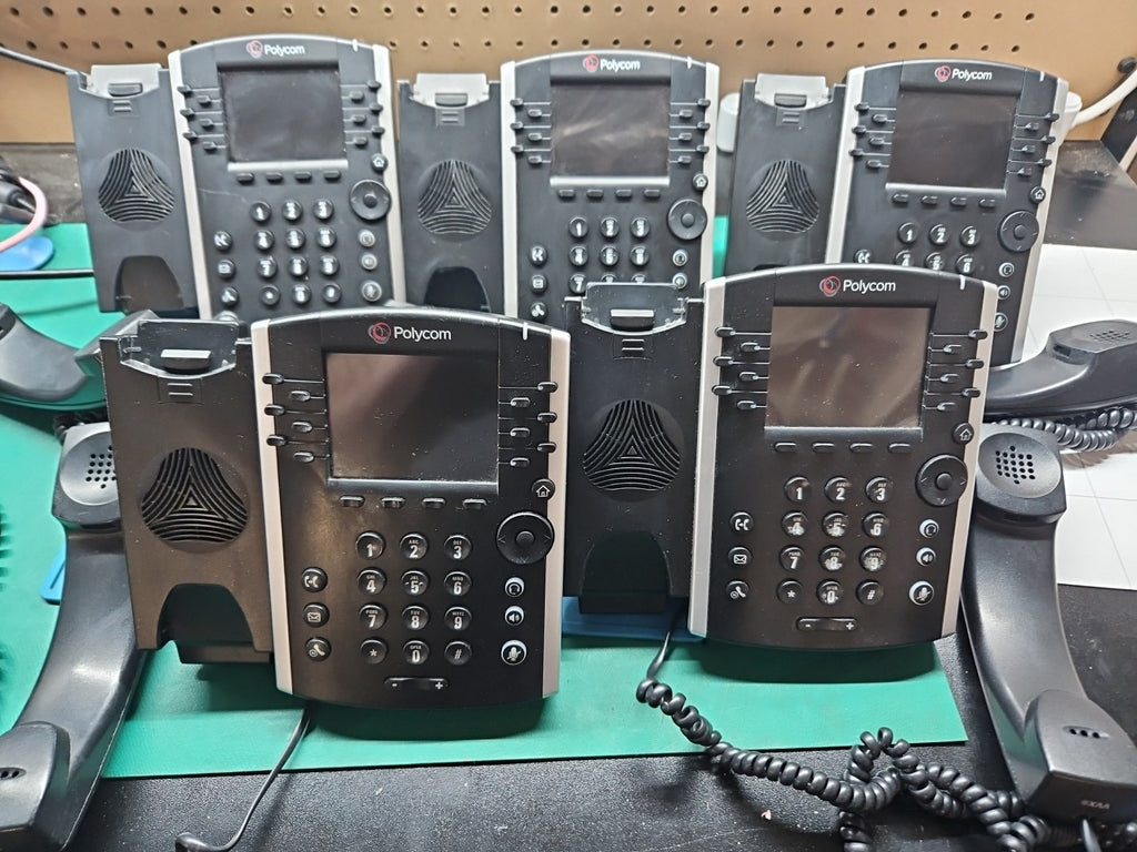 LOT 5 Polycom VVX 400 IP Office Business Media Phones w/Handset, Cord & Stand