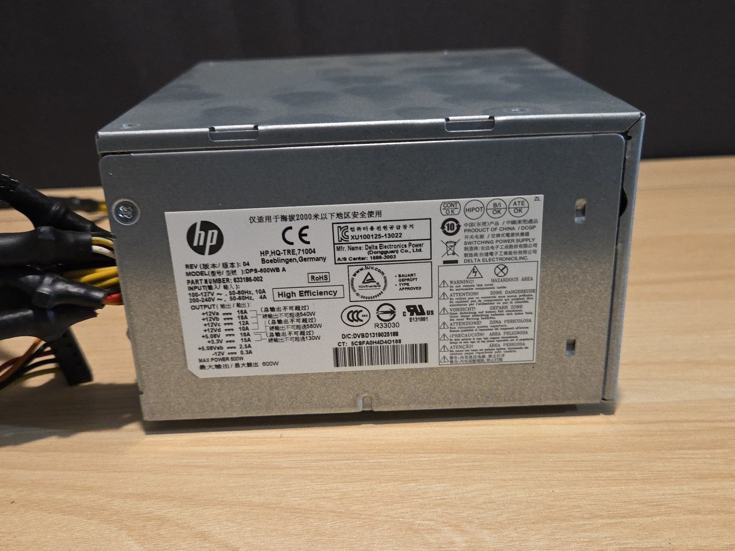 HP Envy H9 810 600W DPS-600WB A PSU Desktop Power Supply 633186-002 633186-001