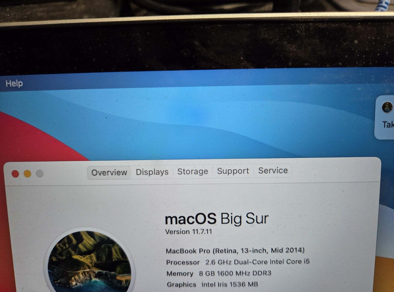 MacBook Pro Retina 13" A1502 Mid 2014 Core i5-4278U 2.6GHz 8GB RAM 256GB SSD