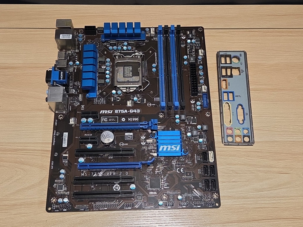 MSI B75A-G43 Socket LGA1155 DDR3 SDRAM Desktop ATX Motherboard with I/O Plate