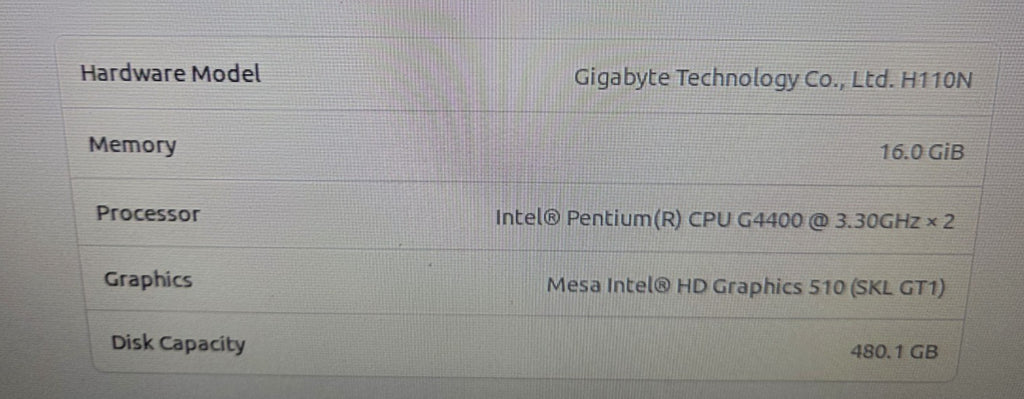 Generic Intel Pentium G4400 3.3GHz CPU 16GB RAM 480GB SSD Black Chassis ITX PC