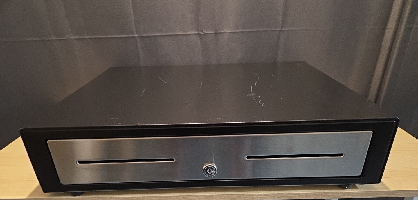 APG Vasario Cash Drawer 19" VBS352-BL1915 w/ Cable, Keys & Cash Till USED