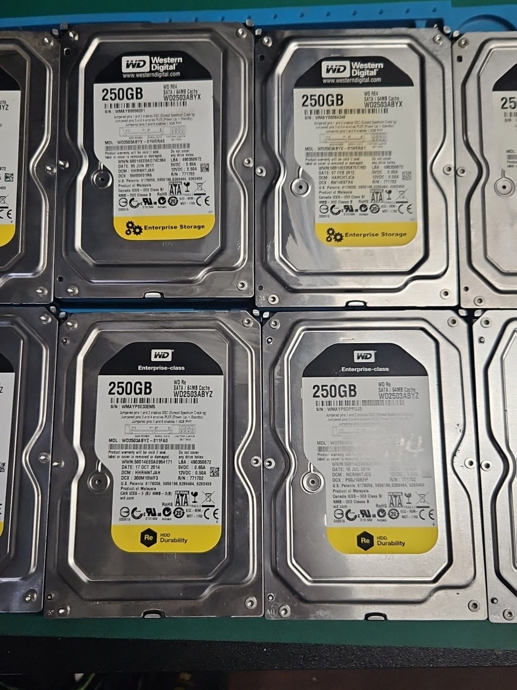 LOT 10 Western Digital WD2503ABYZ WD22503ABYX WD2502ABYS 250GB 7200RPM 3.5 HDDs