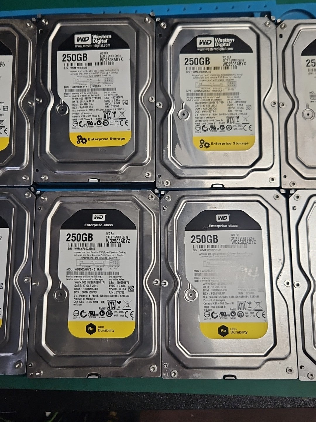 LOT 10 Western Digital WD2503ABYZ WD22503ABYX WD2502ABYS 250GB 7200RPM 3.5 HDDs