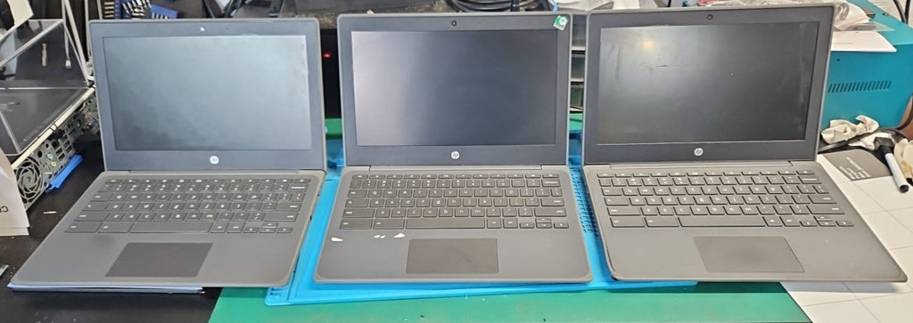 LOT 3 HP Chromebook 11A G8 EE 11.6″ AMD A4‑9120C 1.6GHz CPU 4GB 32GB BOOTS AS IS